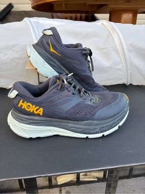 Hoka Dark Navy and Yellow Cushioned Road Runners
